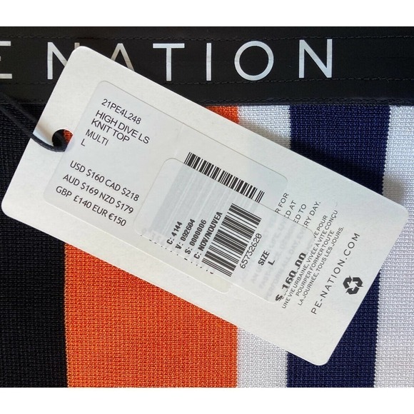 NWT P.E Nation High Dive Long Sleeve Knit Top Large Women’s Colorblocked $160 - Picture 3 of 9